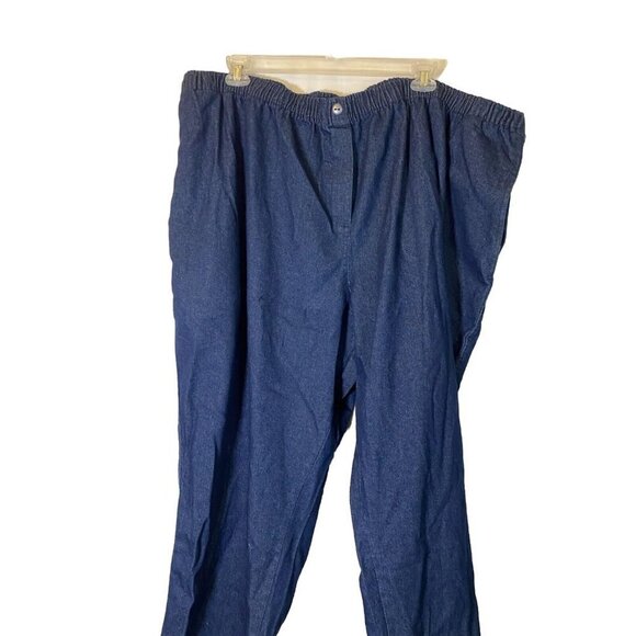 NEW WOMAN WITHIN WOMENS SUPER PLUS SIZE 36W PETITE ELASTIC WAIST JEANS DARK 6X - Picture 1 of 2